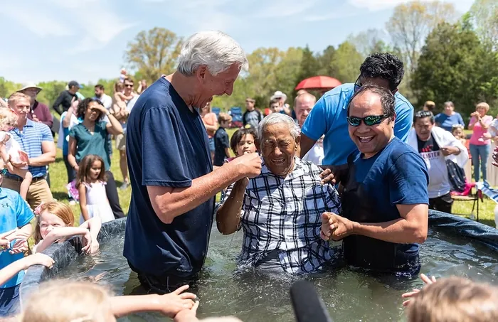 Baptism with more people Moments of Hope Church in Charlotte, NC